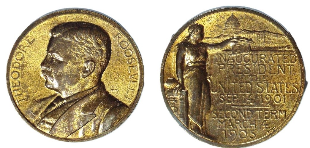 1905 THEODORE ROOSEVELT 2nd INAUGURAL MEDAL – US MINT – EC 9513