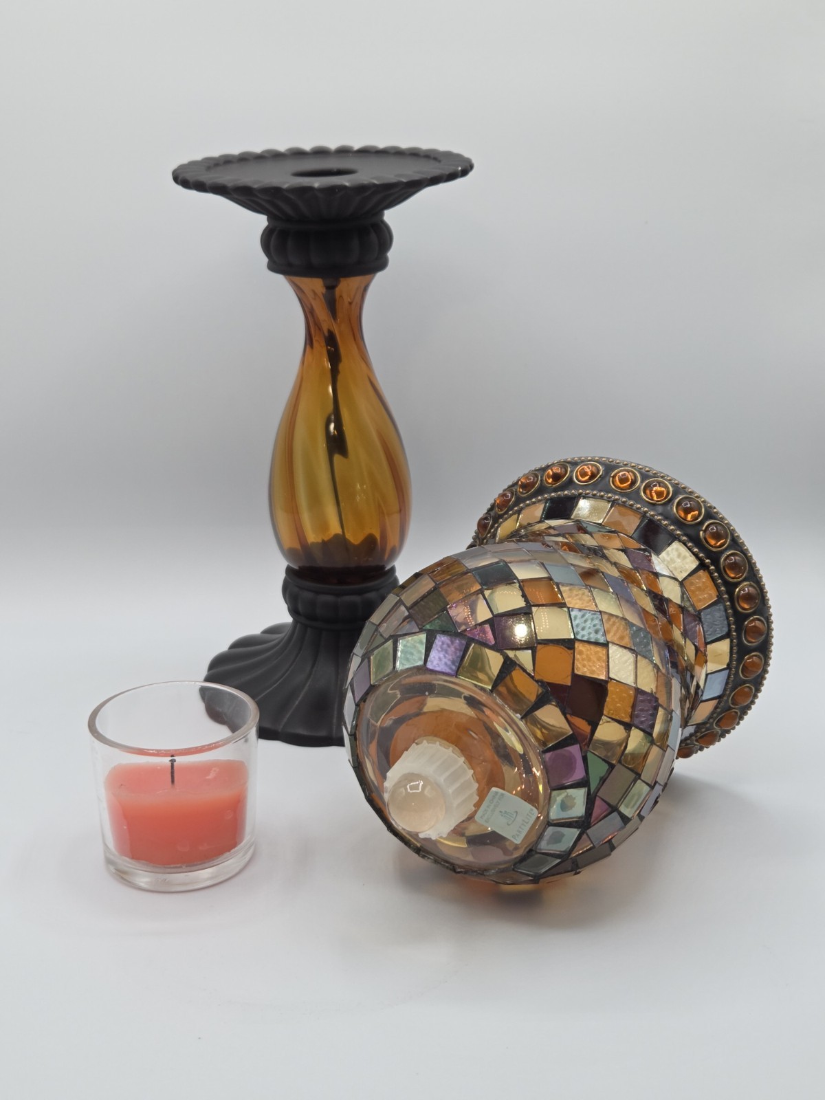 Partylite Global Fusion Pillar Holder & Peglight P8722 P8696