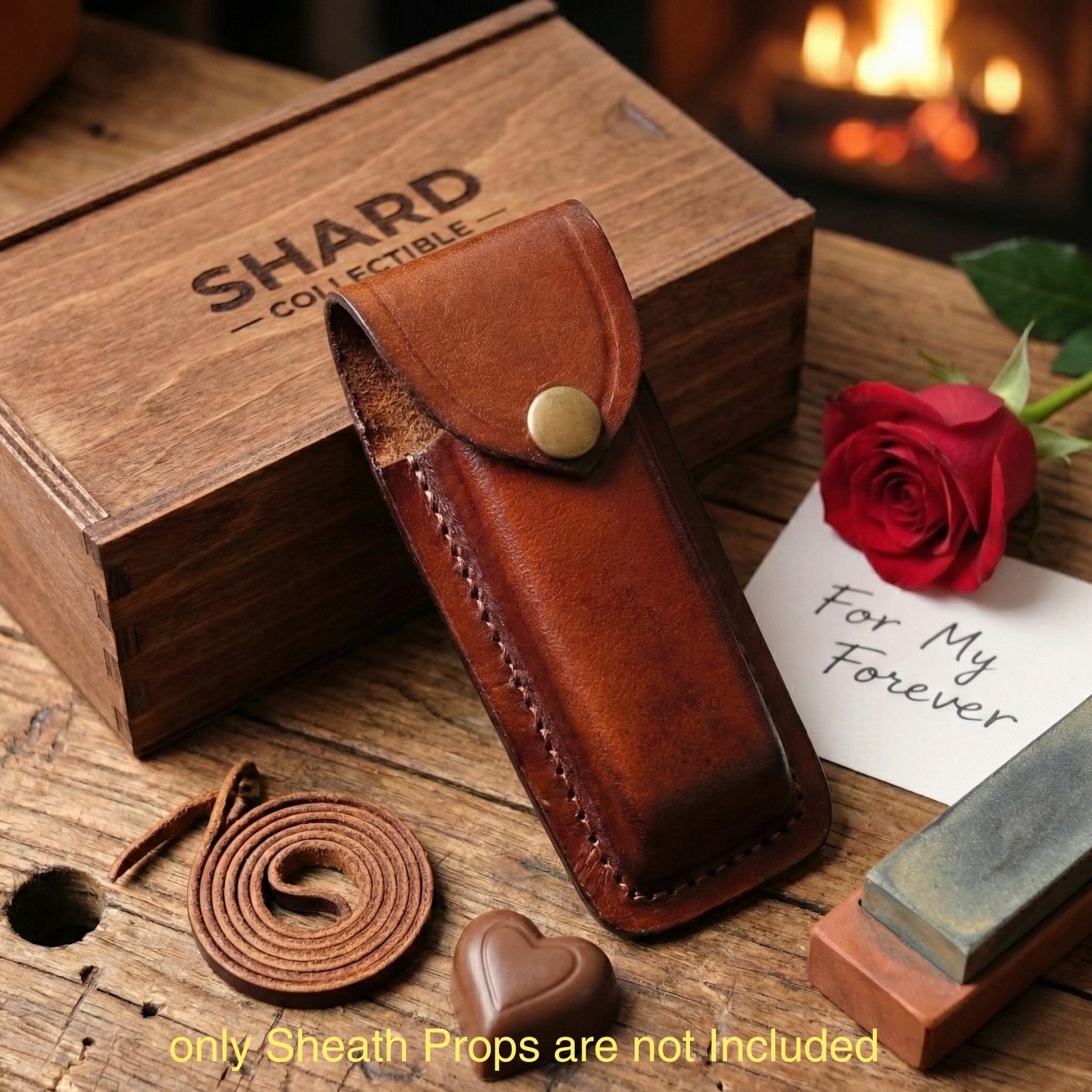 Leather Knife Sheath Belt Pouch Fits Buck 110 Folding Valentine’s Gift For Him