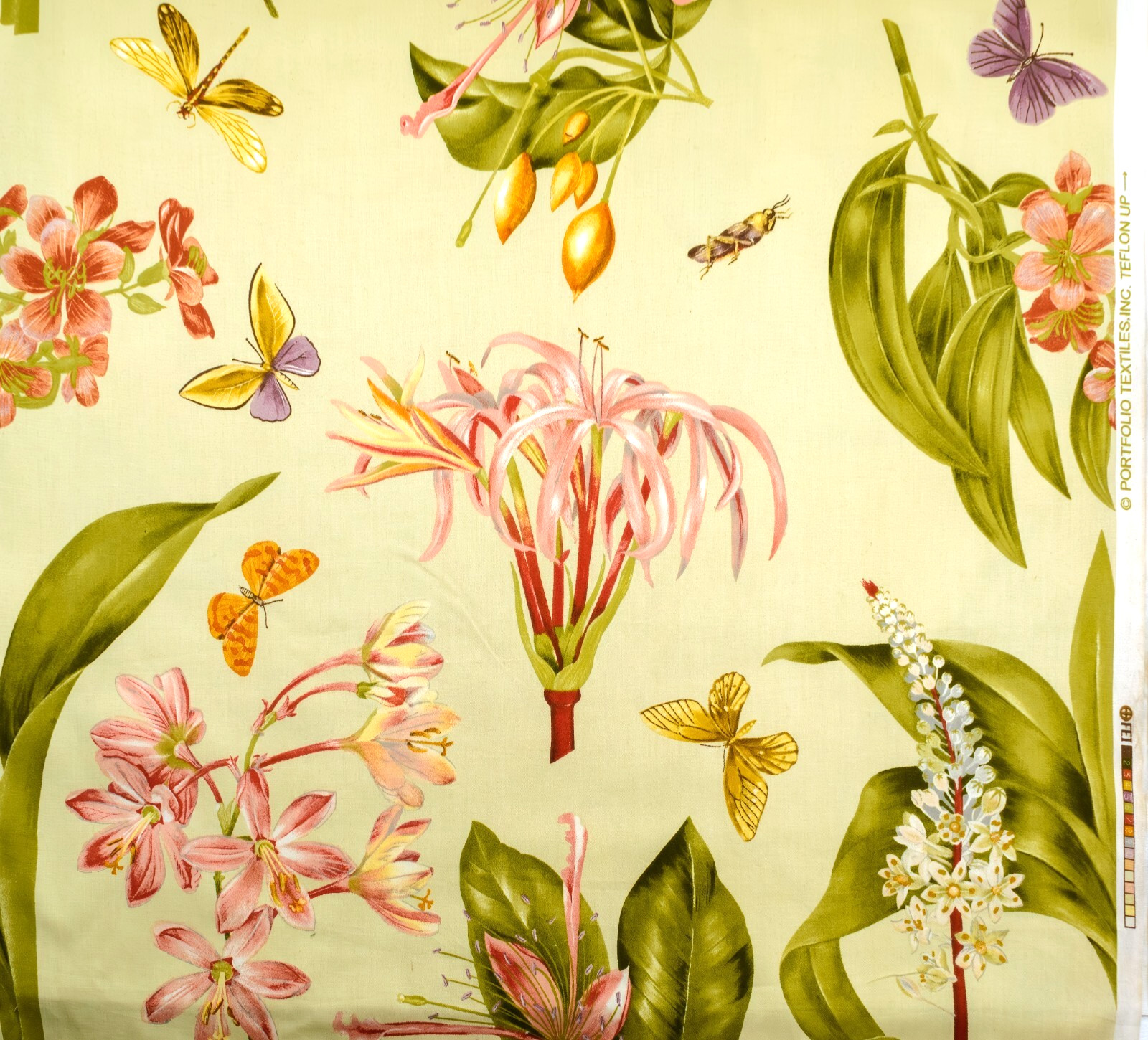 Portfolio Tropical Floral & Butterfly Print Cotton Sateen Fabric | 3.27 yds,