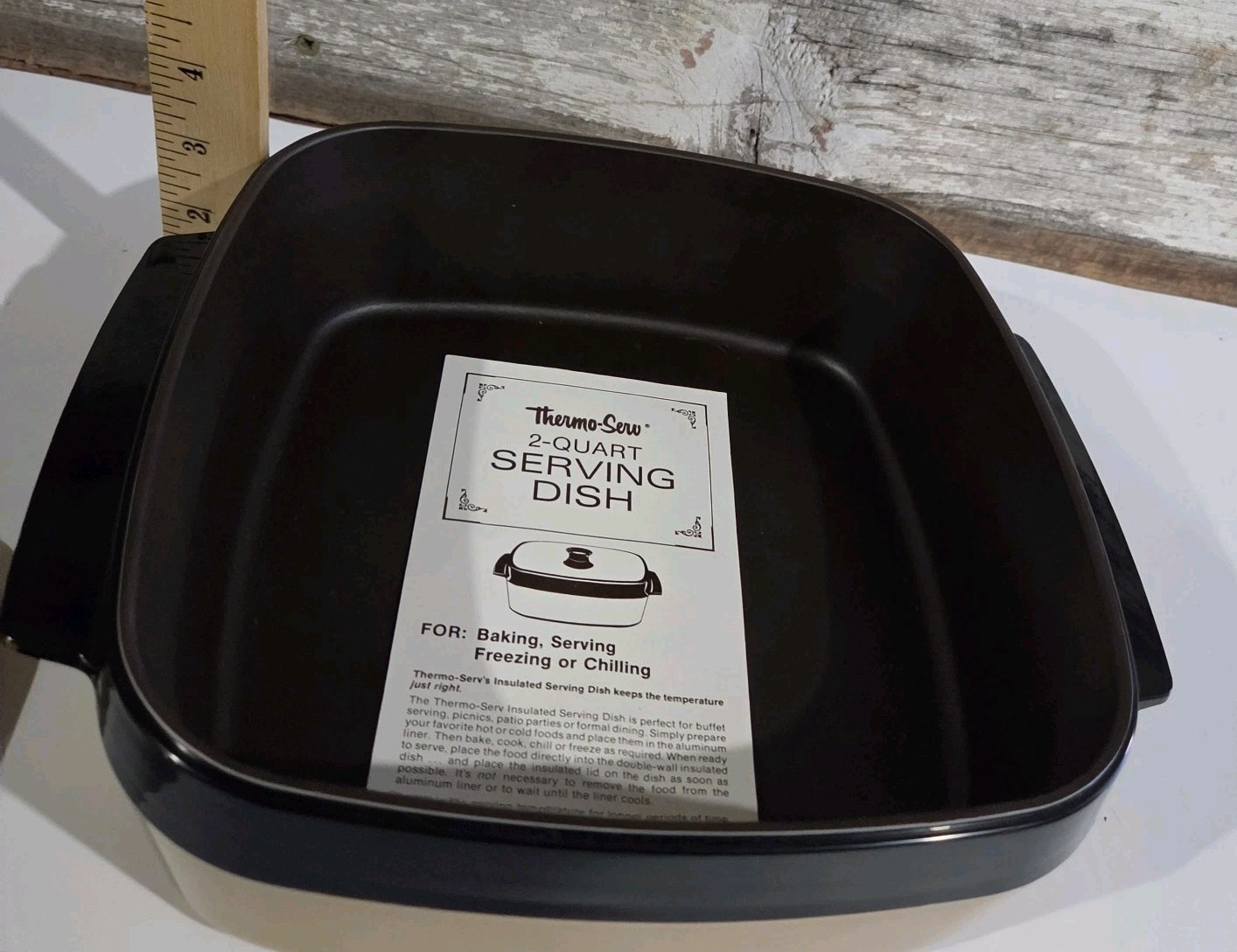 West Bend Thermo-Serv Insulated Cookware Serving Dish 8 x 8 Vintage Gold & Black