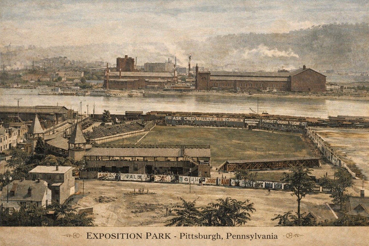 EXPOSITION PARK – Pittsburgh, Pennsylvania MODERN Postcard Baseball Stadium D395