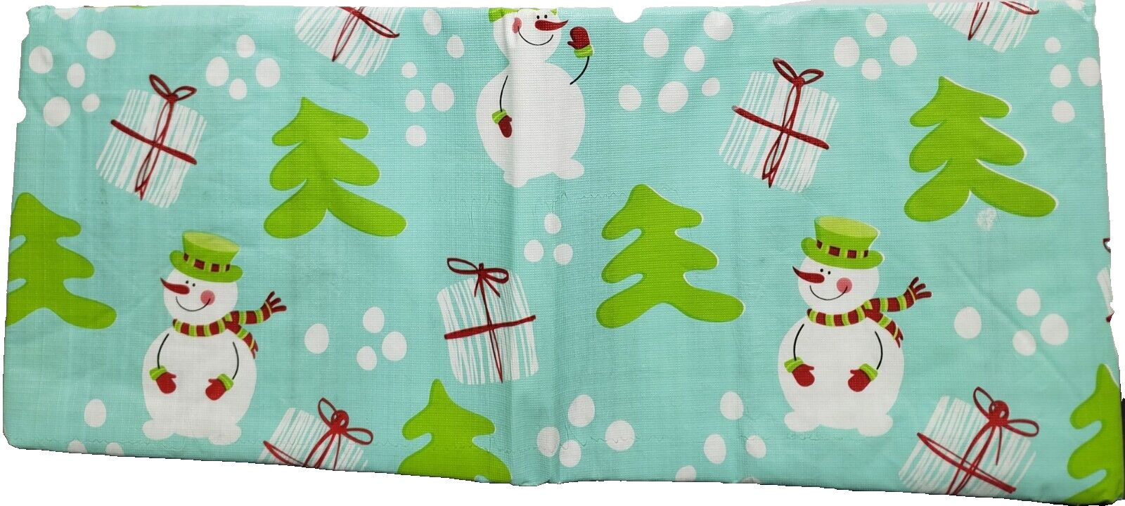 Peva Vinyl Tablecloth, 52″x52″ Square, CHRISTMAS TREES, GIFTS, SNOW & SNOWMEN,HH