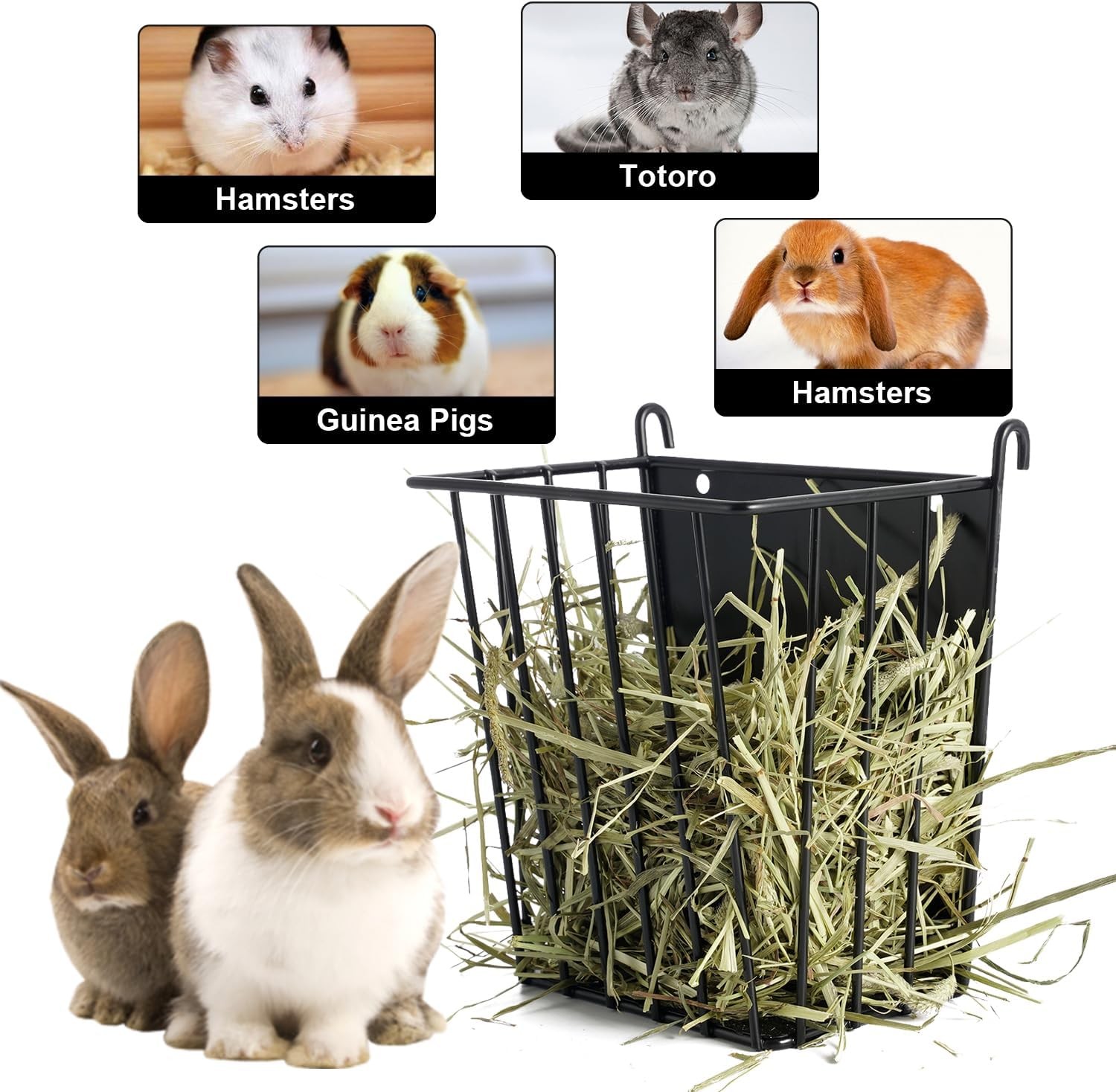 Adjustable Hanging Hay Holder Less Waste Pet Cage Accessory