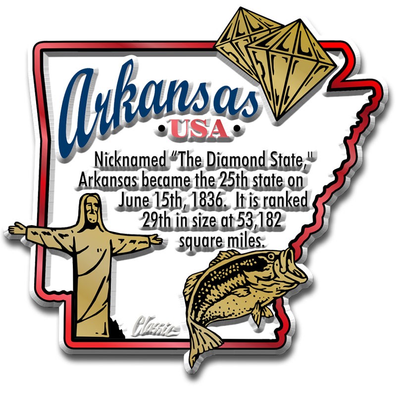 Informational U.S. State Magnet Set by Classic Magnets, 51-Piece Set