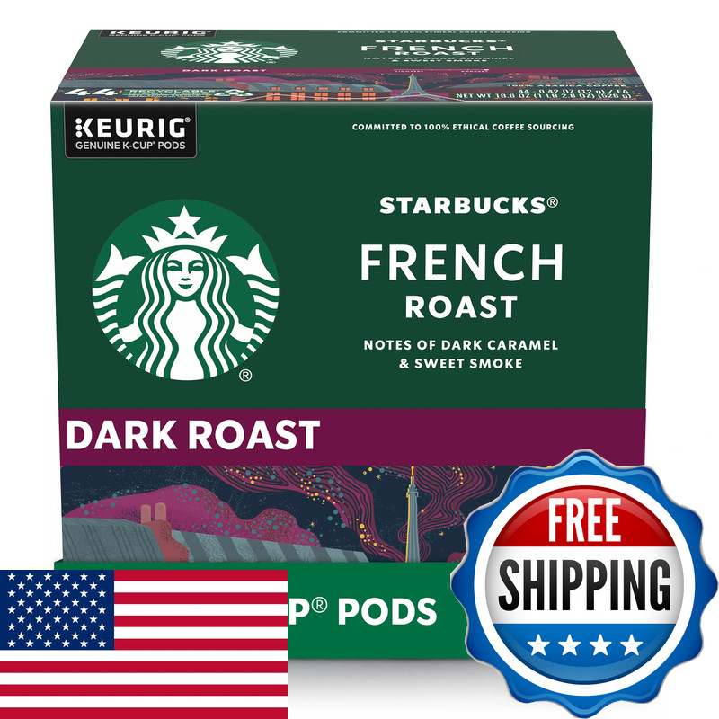 Starbucks K-Cup Coffee Pods Dark Roast Hot Or Iced Coffee French Roast 96