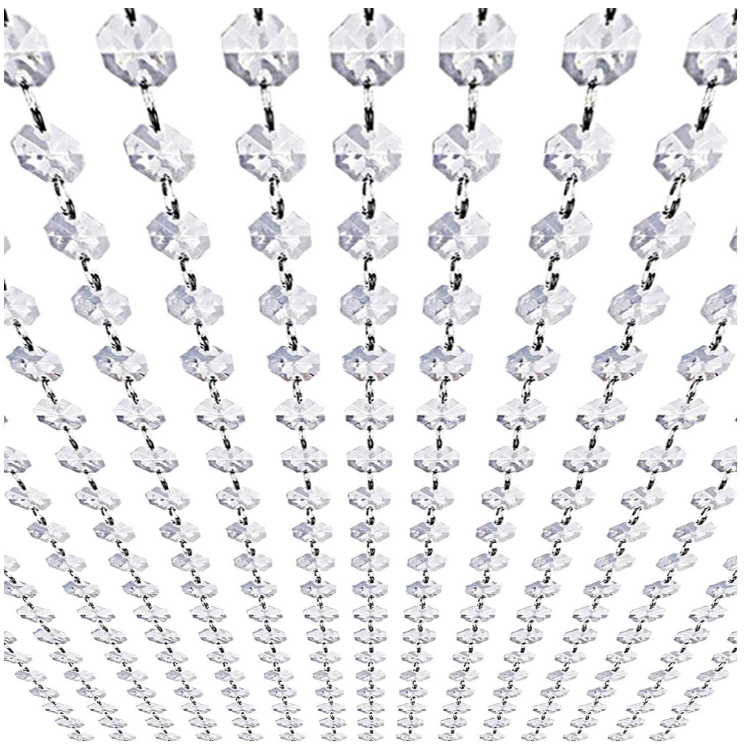 Elegant 99ft Acrylic Crystal Garland – Clear 14mm Beads for Parties and Events