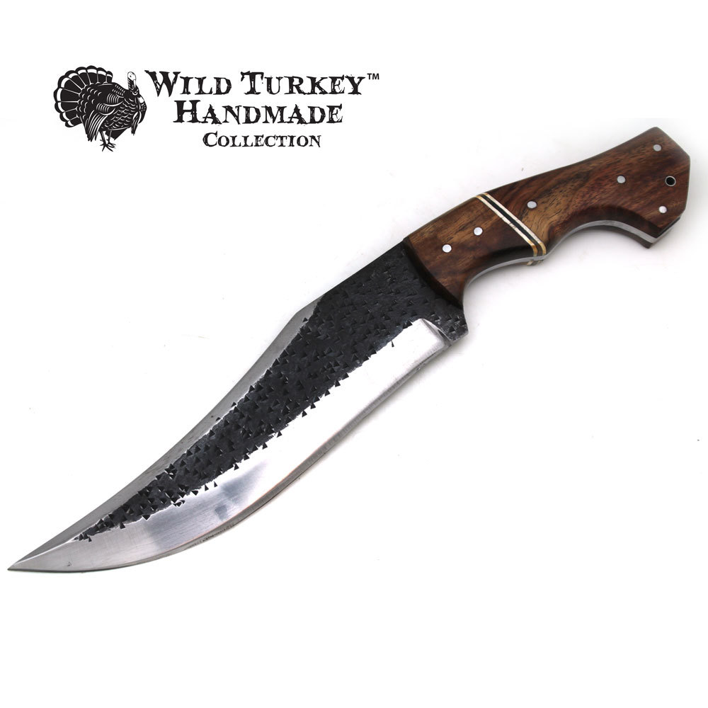 Wild Turkey Handmade Collection Full Tang Fixed Blade Knife w/Leather Sheath