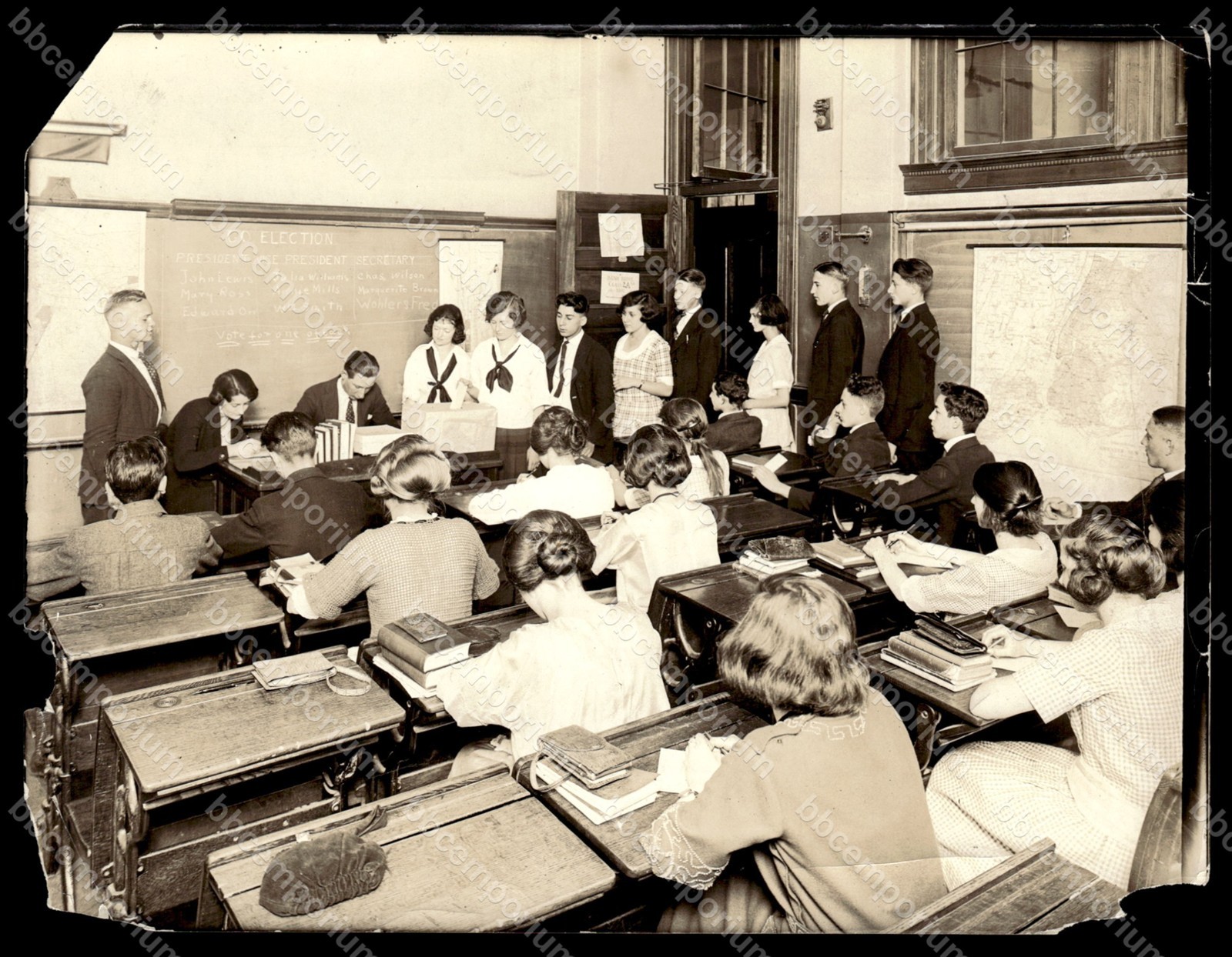 School In NY 6.5″ x 8.5″ Brown Brothers Original Type 1 Photograph G589