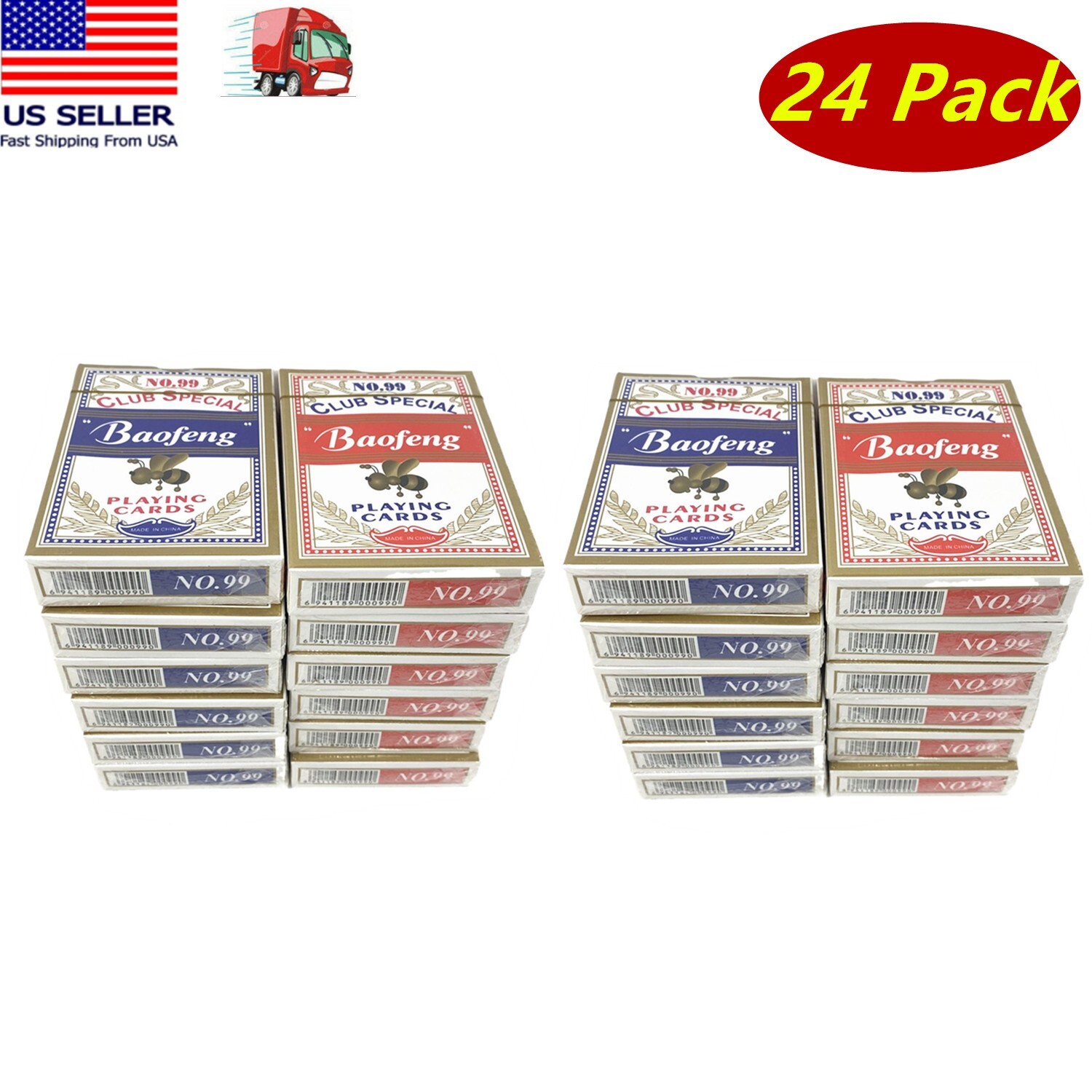 Playing Cards Poker Size Standard Index Baofeng 24 Packs Player’s Board Game
