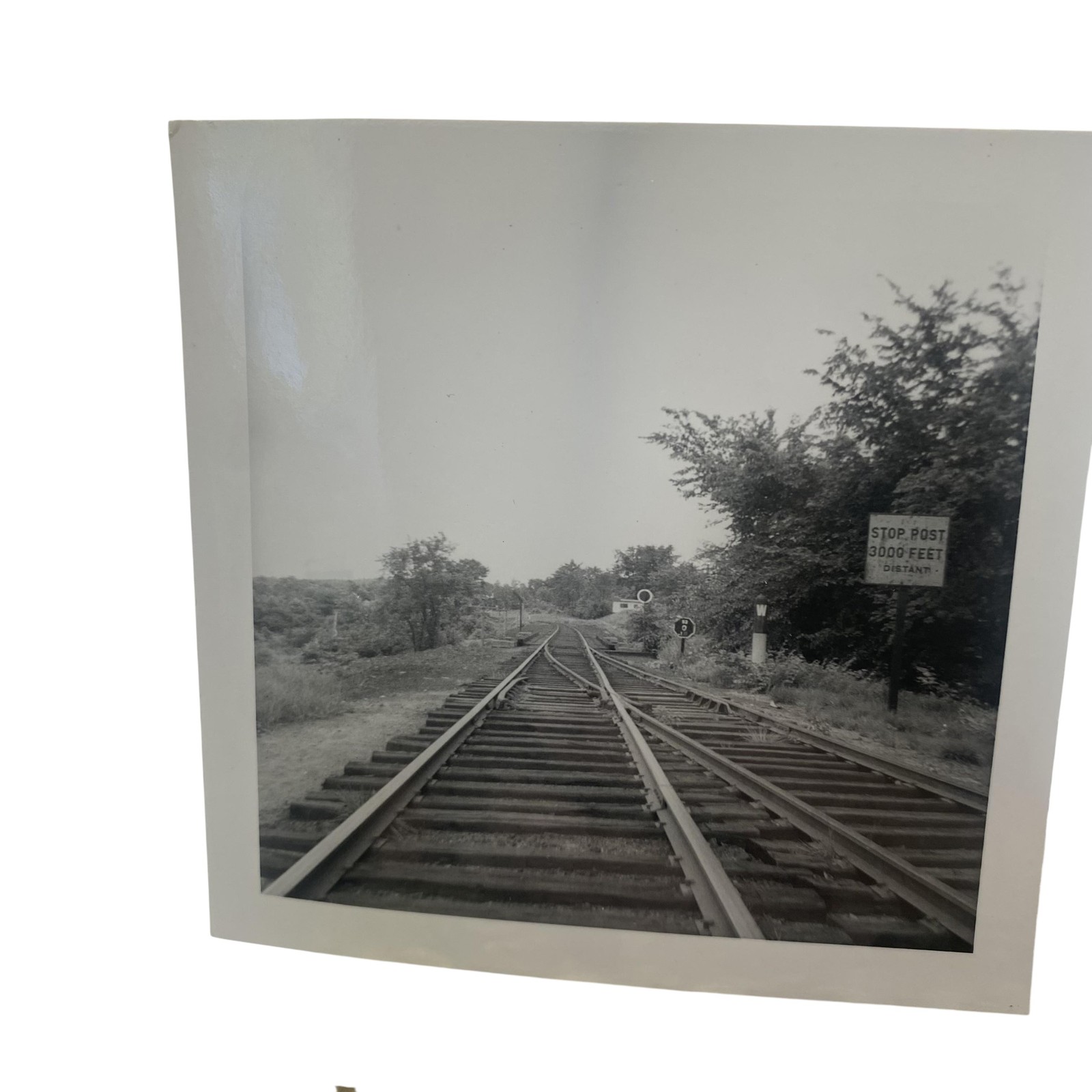 Vintage PA Lackawanna & Reading Railroad Tracks Photo 3.25×3.25 B&W Original