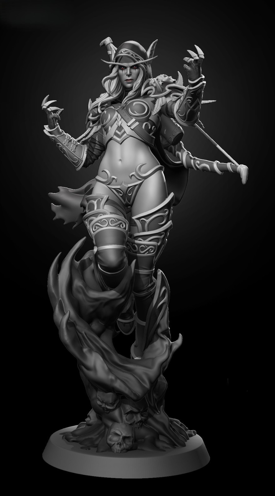 DIGITAL World of Warcraft Sylvanas Windrunner STL file 3d READY TO PRINT