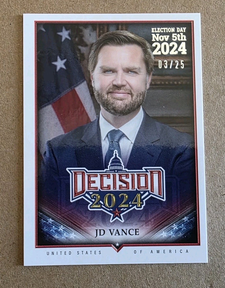 Decision 2024 Update JD Vance #204 Silver Foil Election Day #’d 3/25