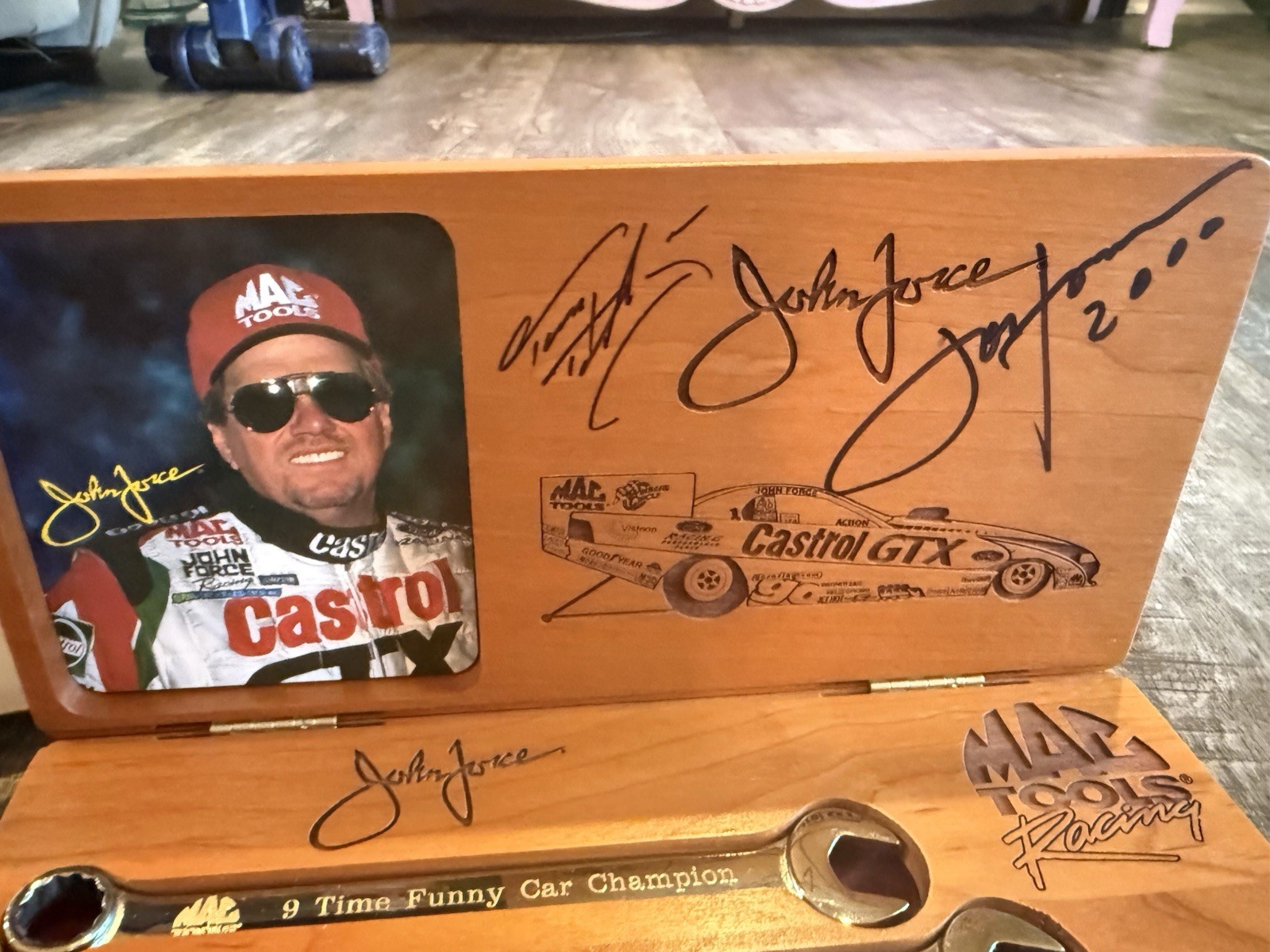 Mac Tools John Force Signed Case w/ 3 Wrenches K52 Knuckle Saver 2000 #005