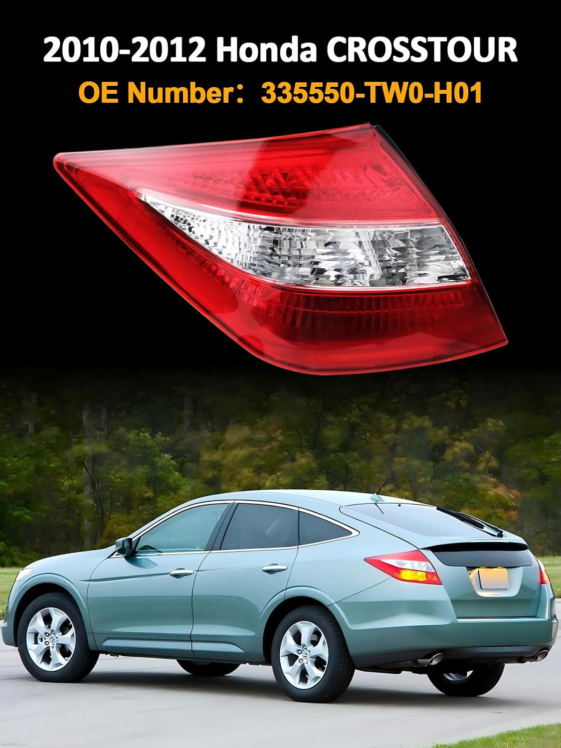 Tail Lights Compatible with Honda Crosstour 2010 2011 2012, Left Brake Turn Sign