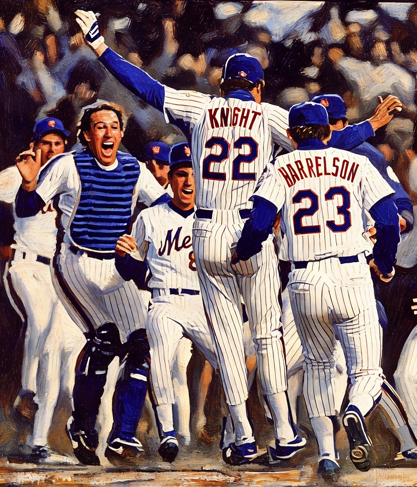 1986 NY Mets Celebration Art Print Colorized 8×10 Print-FREE SHIPPING