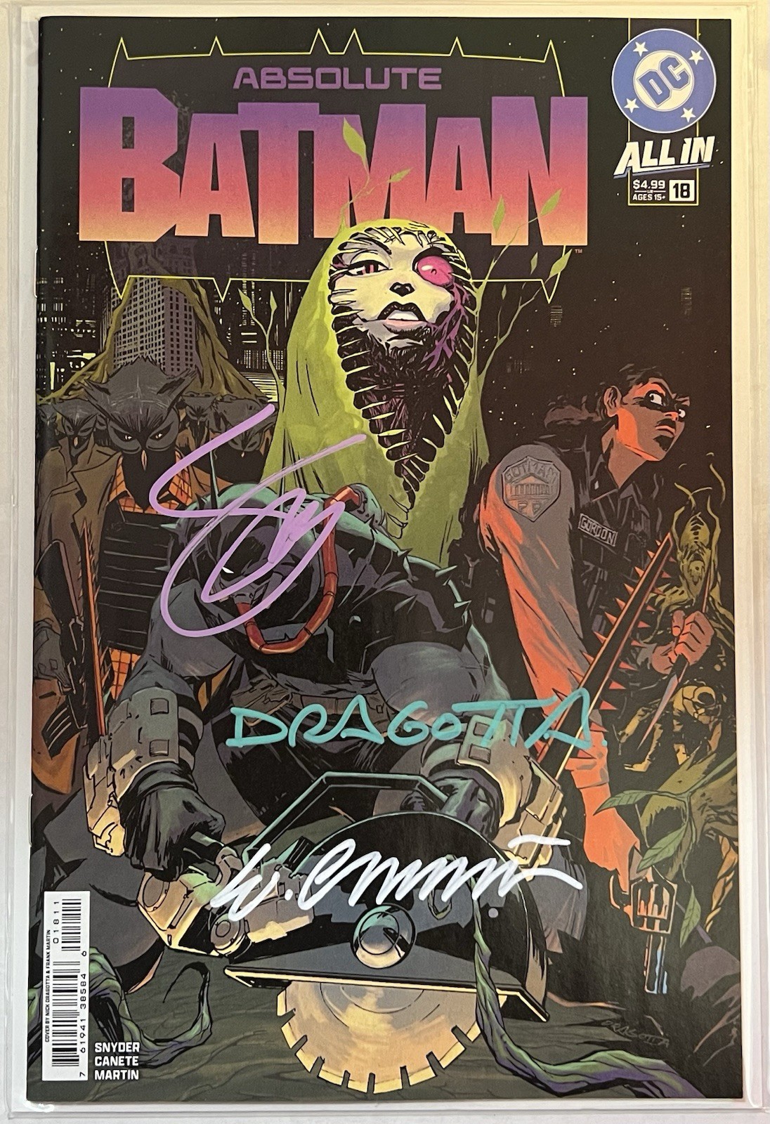 Absolute Batman #18 1st Print Signed X3 Dragotta Snyder Canete NM COA 🔥