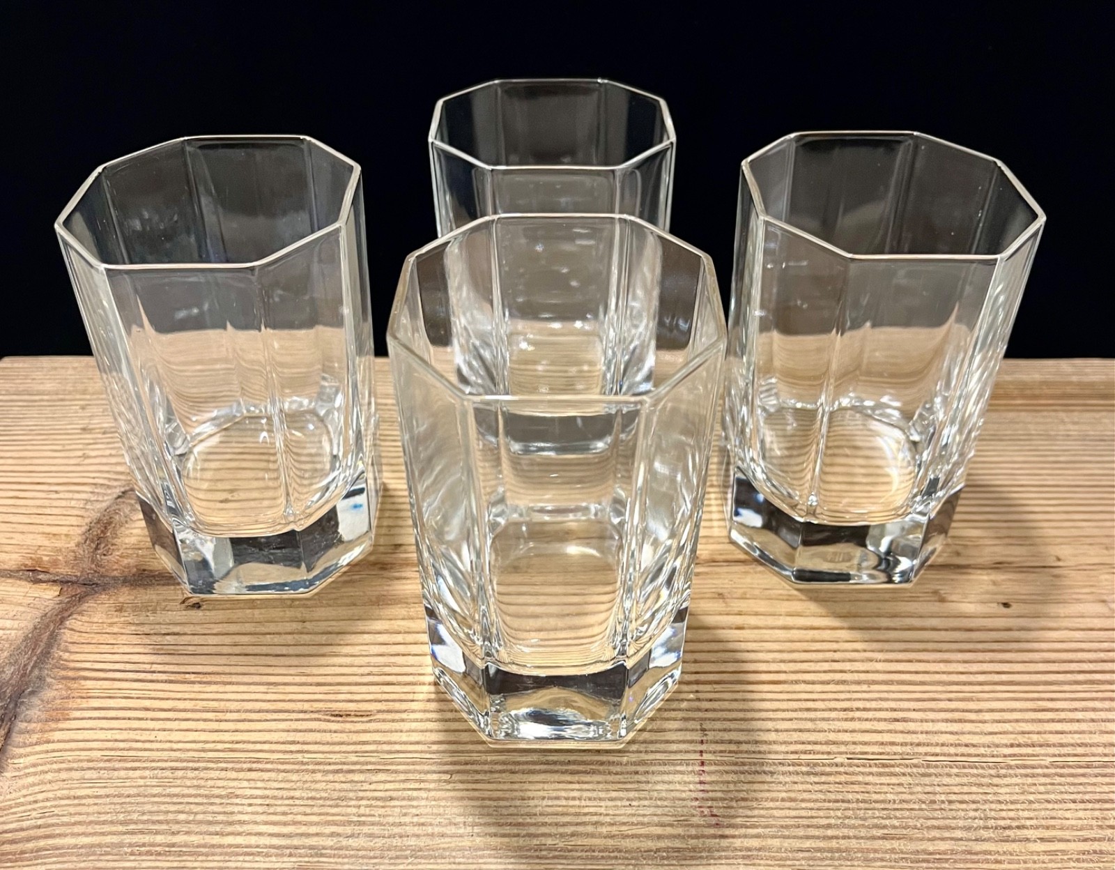 4 Cristal D’Arques – Durand Octime Clear Oblong Octagon Old Fashioned Glasses