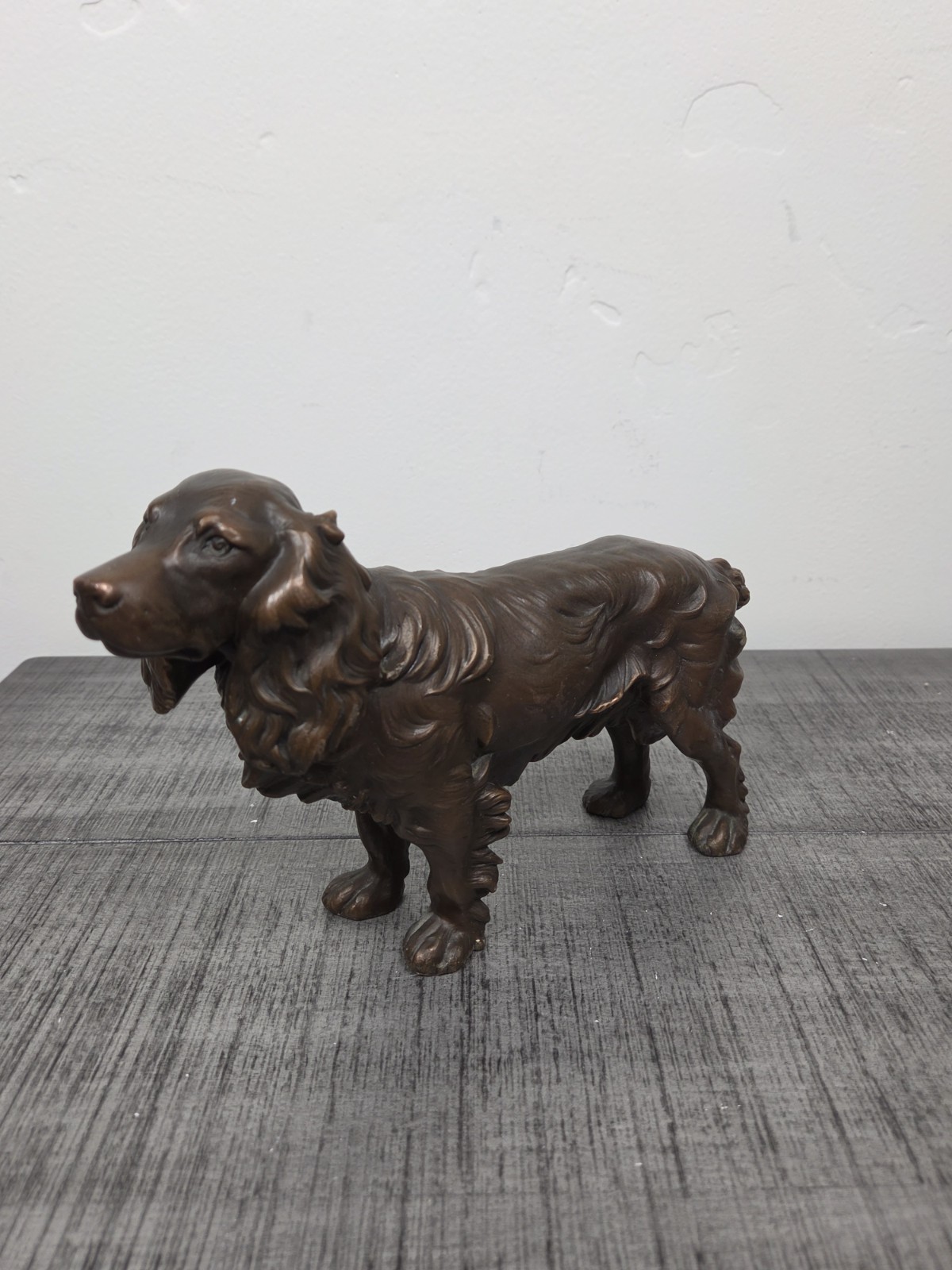 Vtg Jennings Brothers Bronze Plated Cast Metal Cocker Spaniel Dog Figure JB 300
