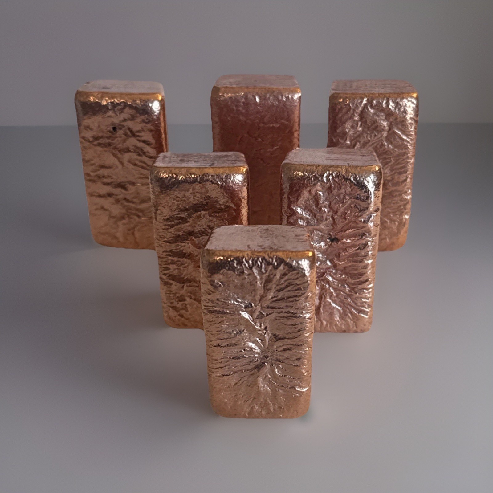 Copper Ingot Bar Hand Poured. 5-6 oz Bar. Polished Very Nice.