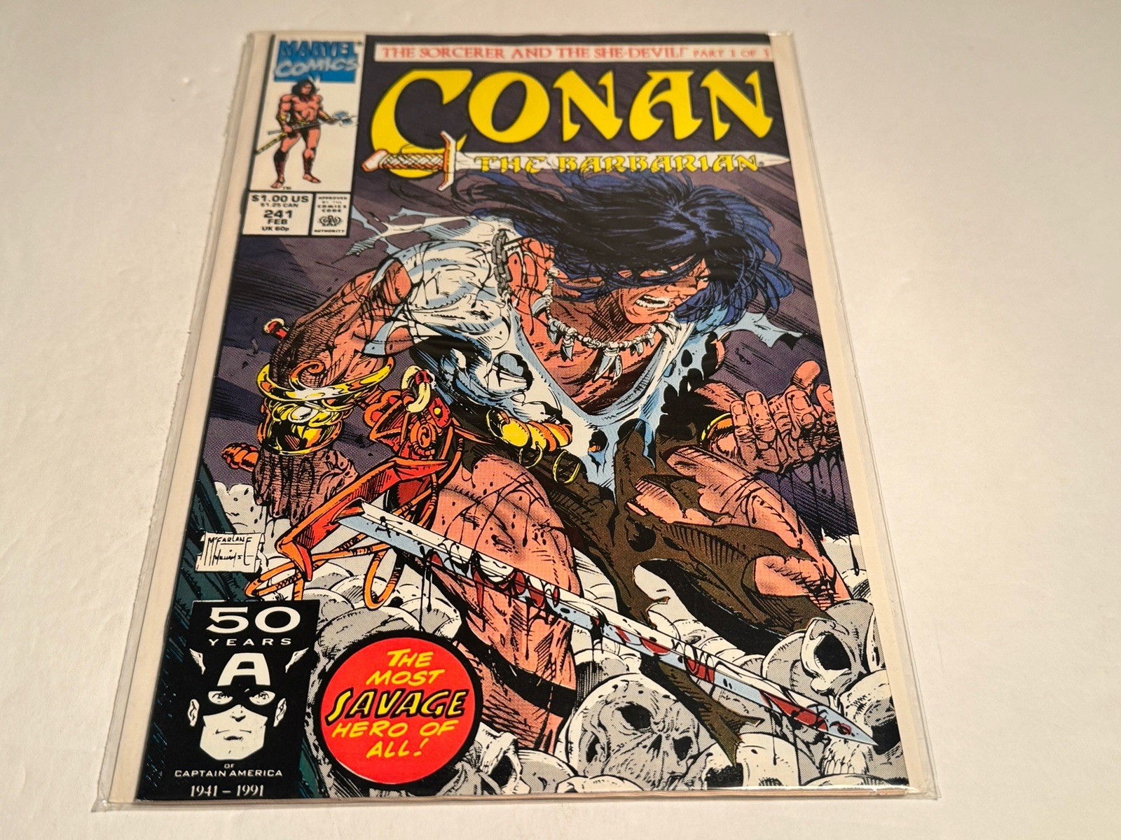 CONAN THE BARBARIAN #241 Comic book 1991 NM 9.0 Todd McFarlane cover art Marvel