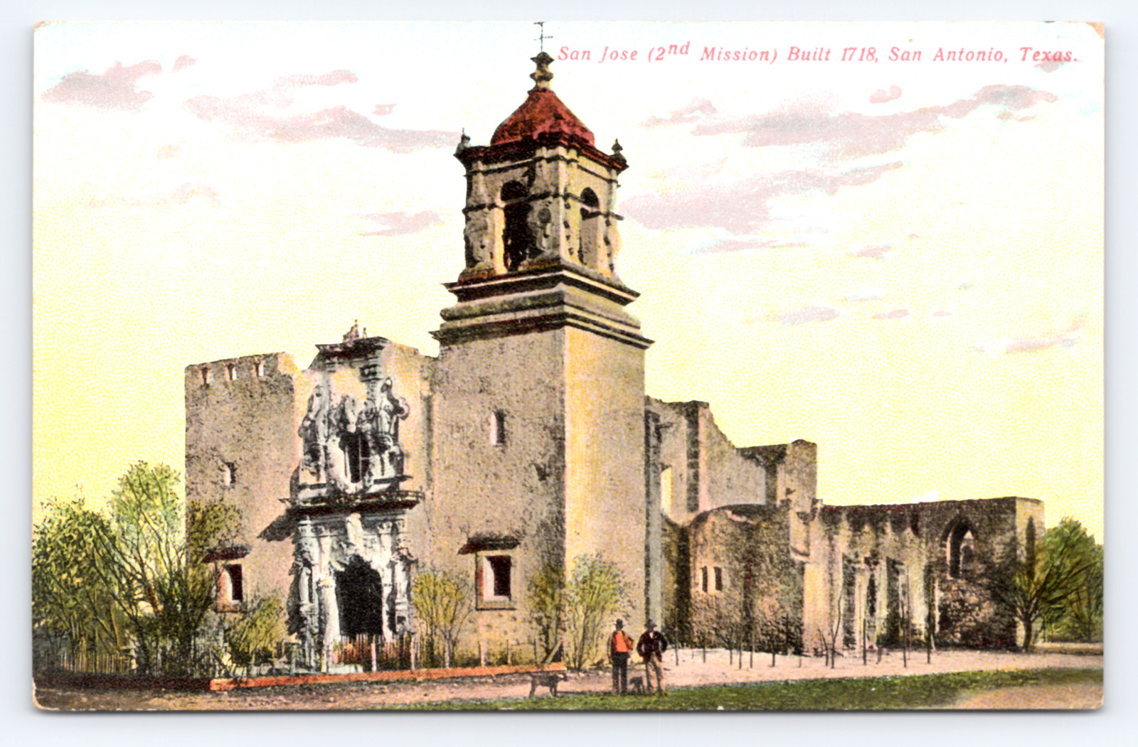c1910 Catholic Mission San José (2nd) San Antonio TX Postcard, Built 1718