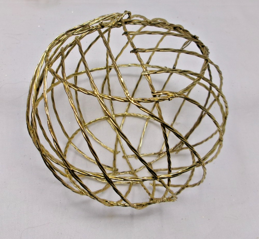Gold Metallic Twisted Wire 4″ Ball Christmas Ornament