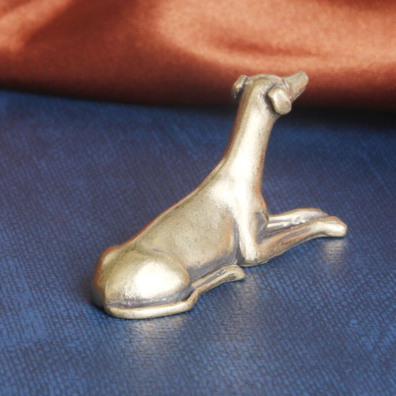 Solid Brass Dog Figurines Mini Statue Home Ornaments Animal Figurines Gift New