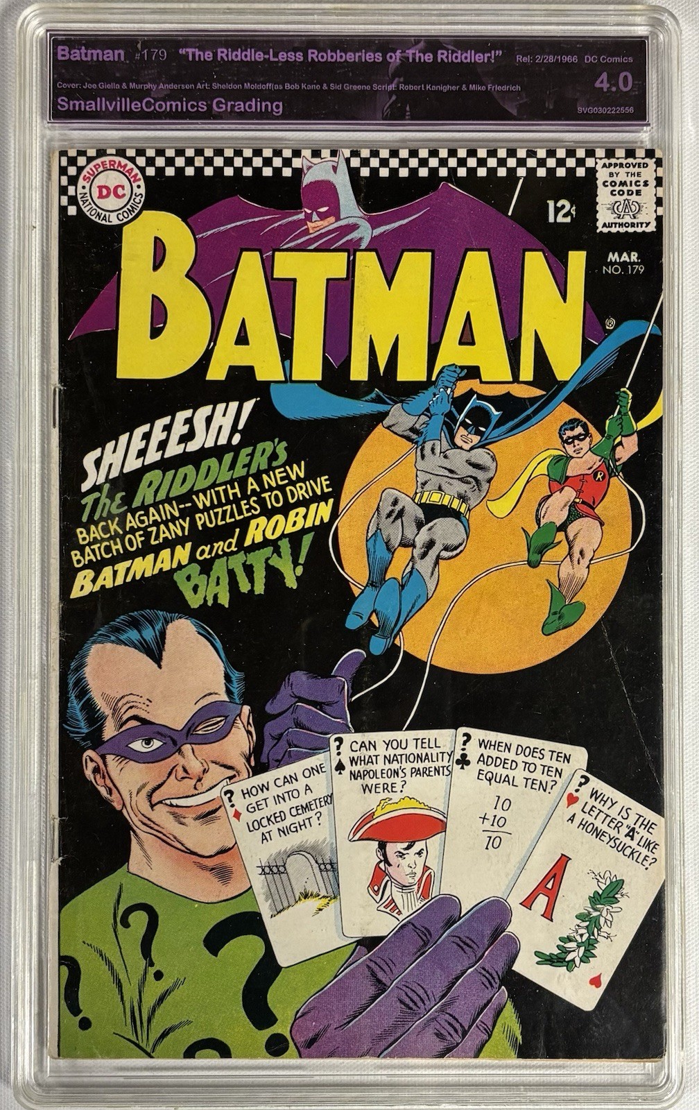 Batman #179 SVG Graded & Slabbed 4.0 🤩