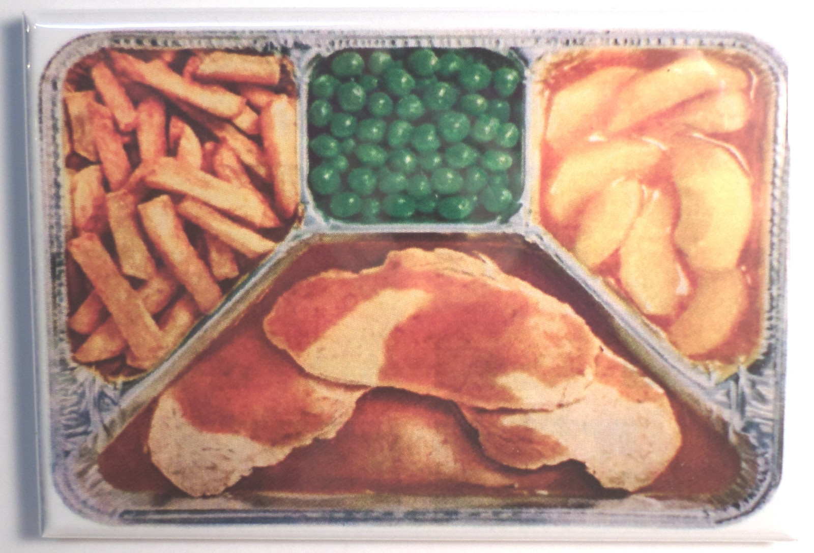 Turkey TV Dinner 2″ x 3″ Refrigerator Locker MAGNET Retro Swanson Food