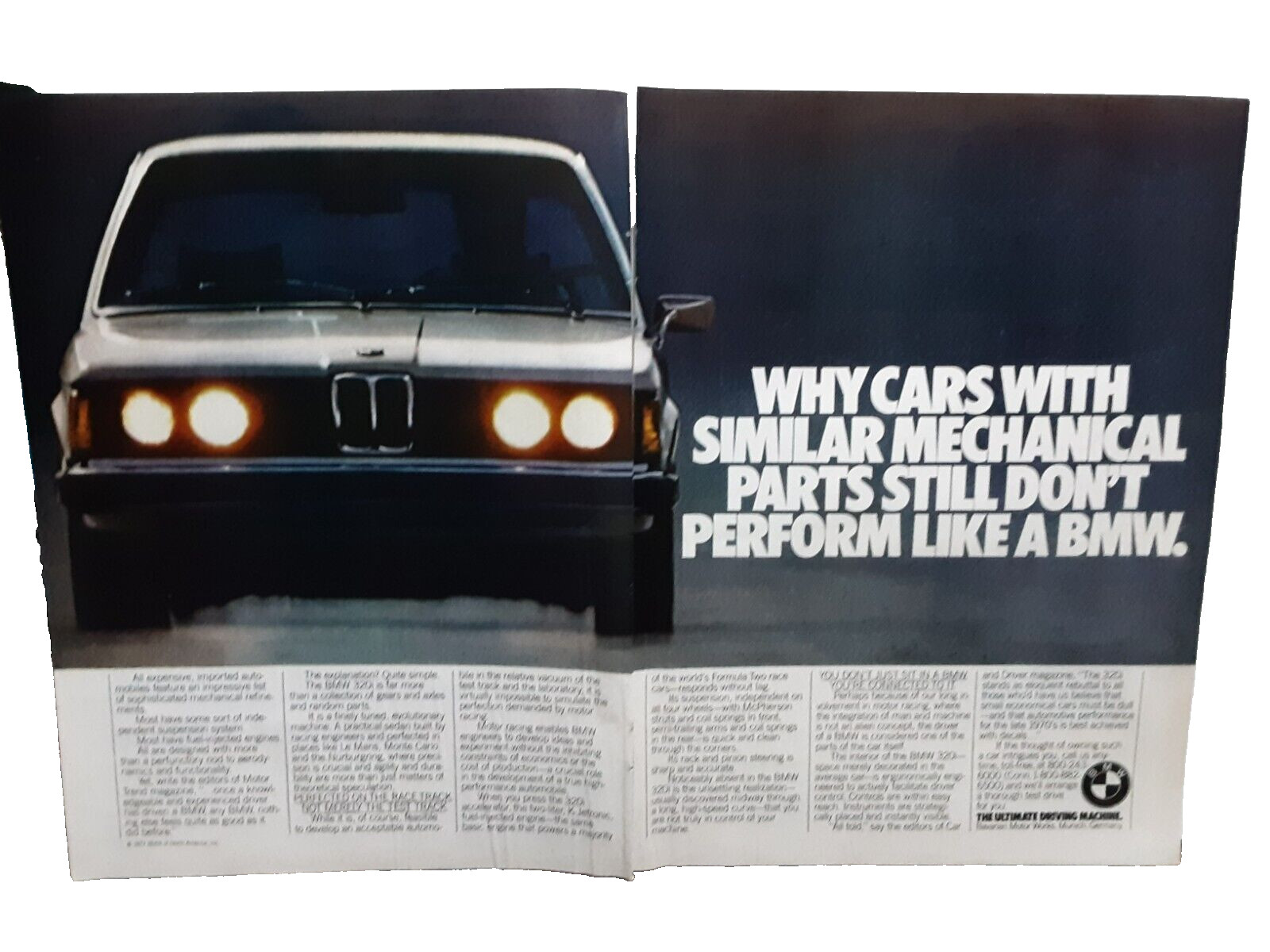 1977 1978 BMW 320i Car Original Print Ad