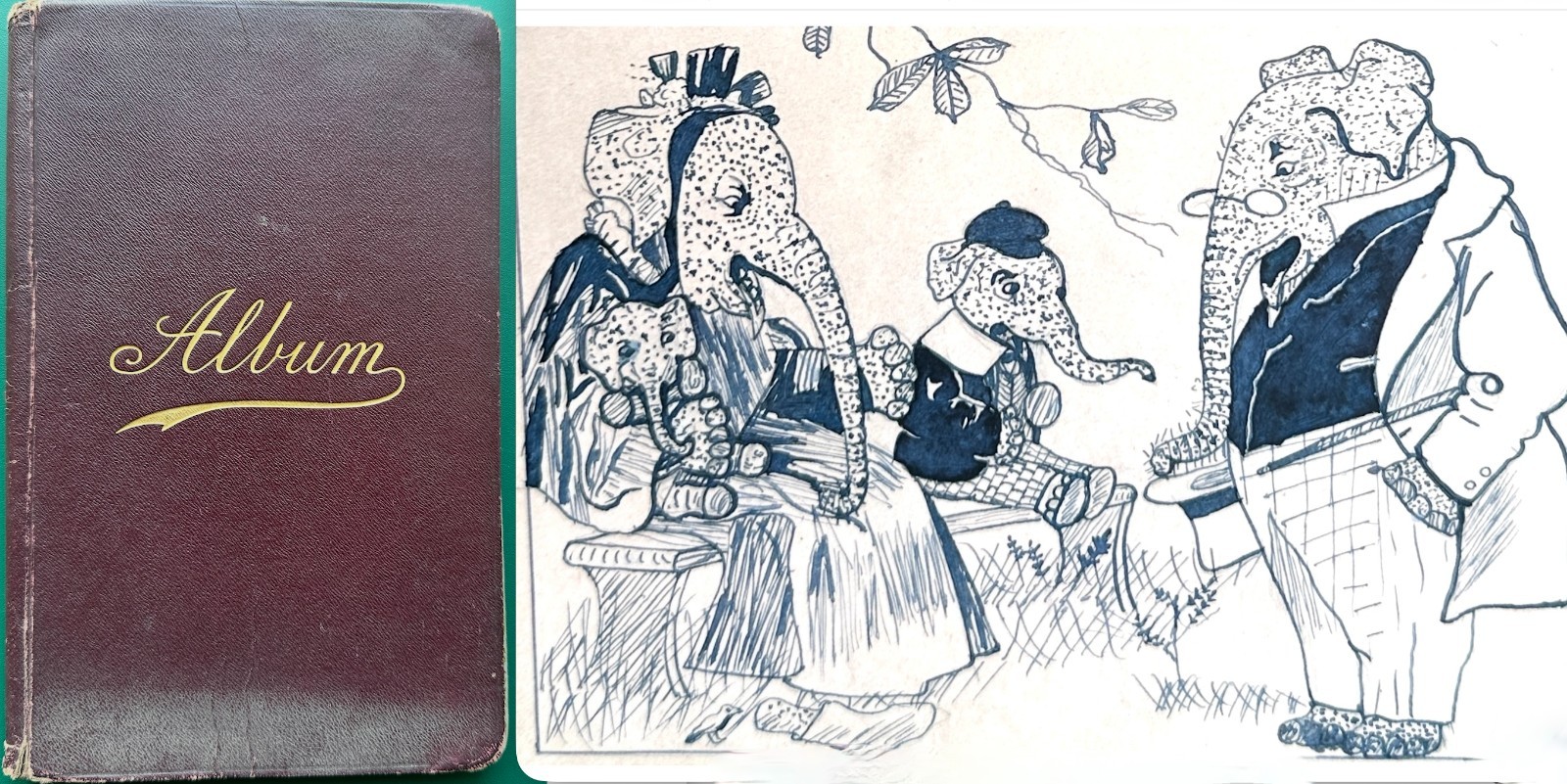 Yorkshire Edwardian Friendship Album to Amy Sykes Watercolours Drawings Poetry