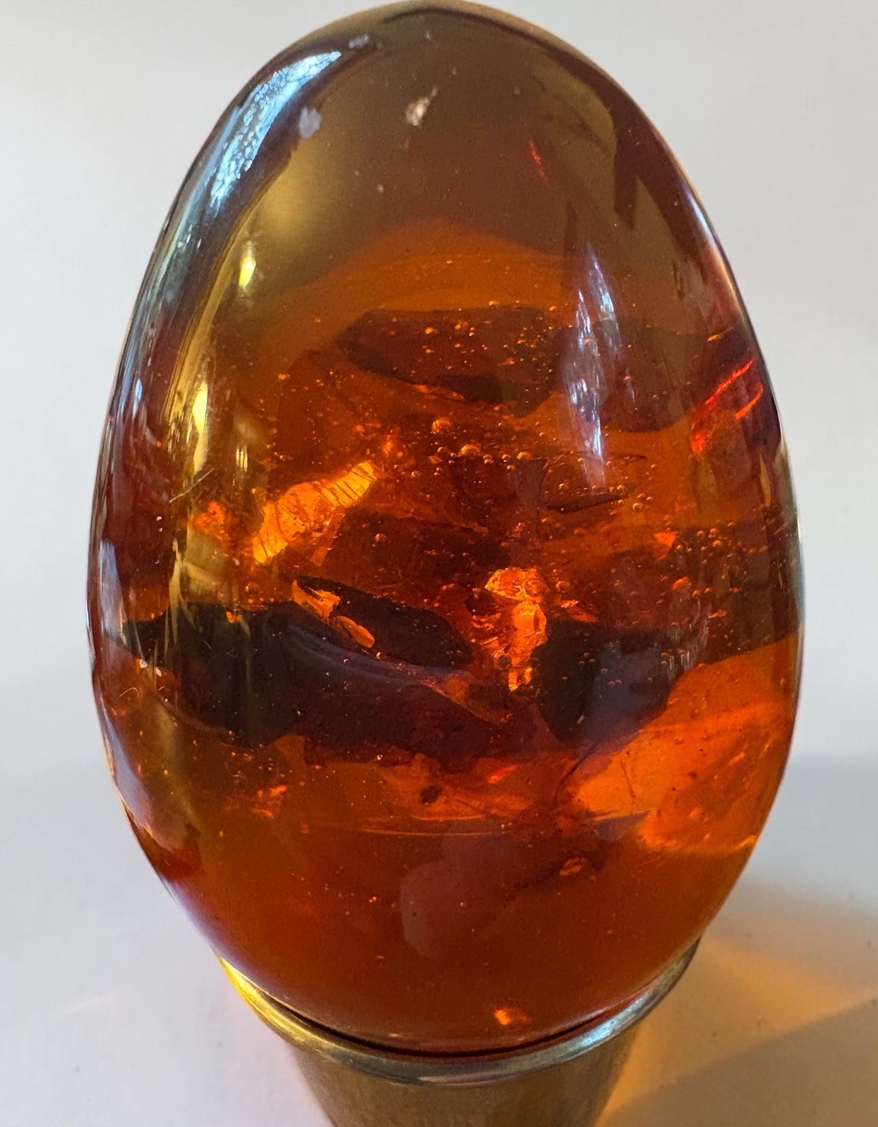 Genuine Warm AMBER Fossilized Egg Shape 103g 3 Inches Tall And 6 Inches Circumfr