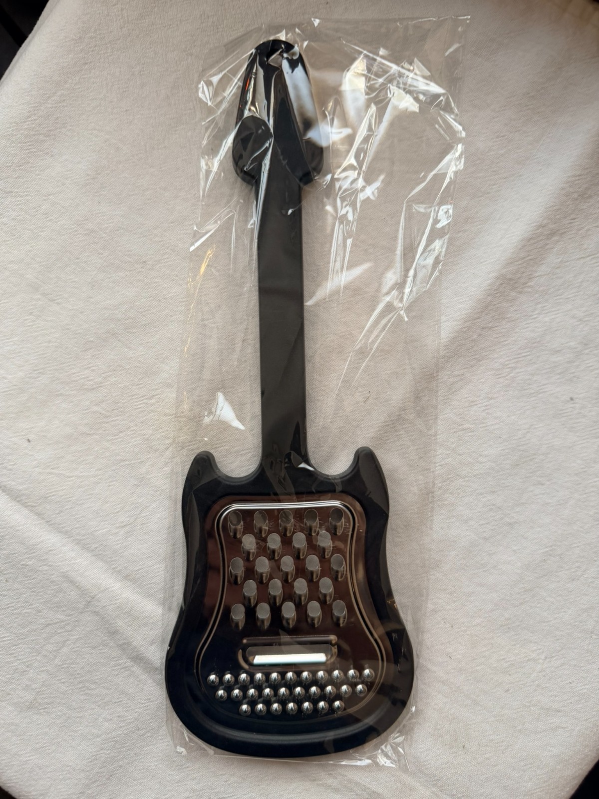 Plastic and metal guitar shaped cheese veggie grater rock metal death goth 10″