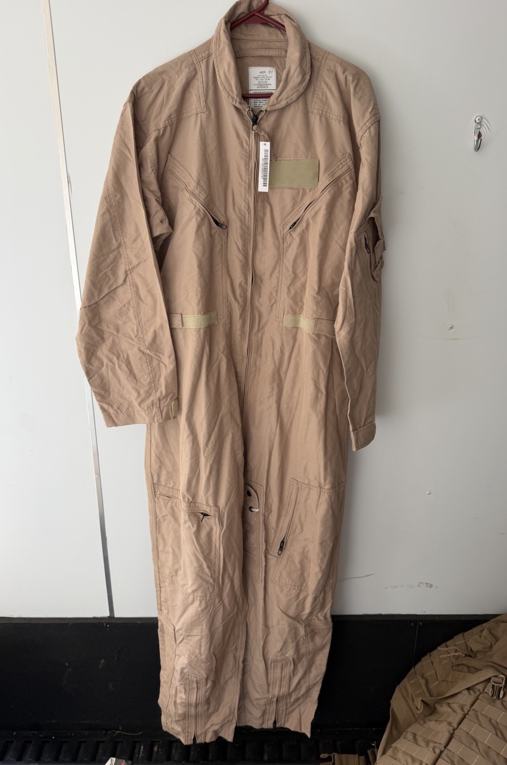 US Military Flight Suit Mens 46 Regular Flyers CWP-27/P USAF Coveralls Tan