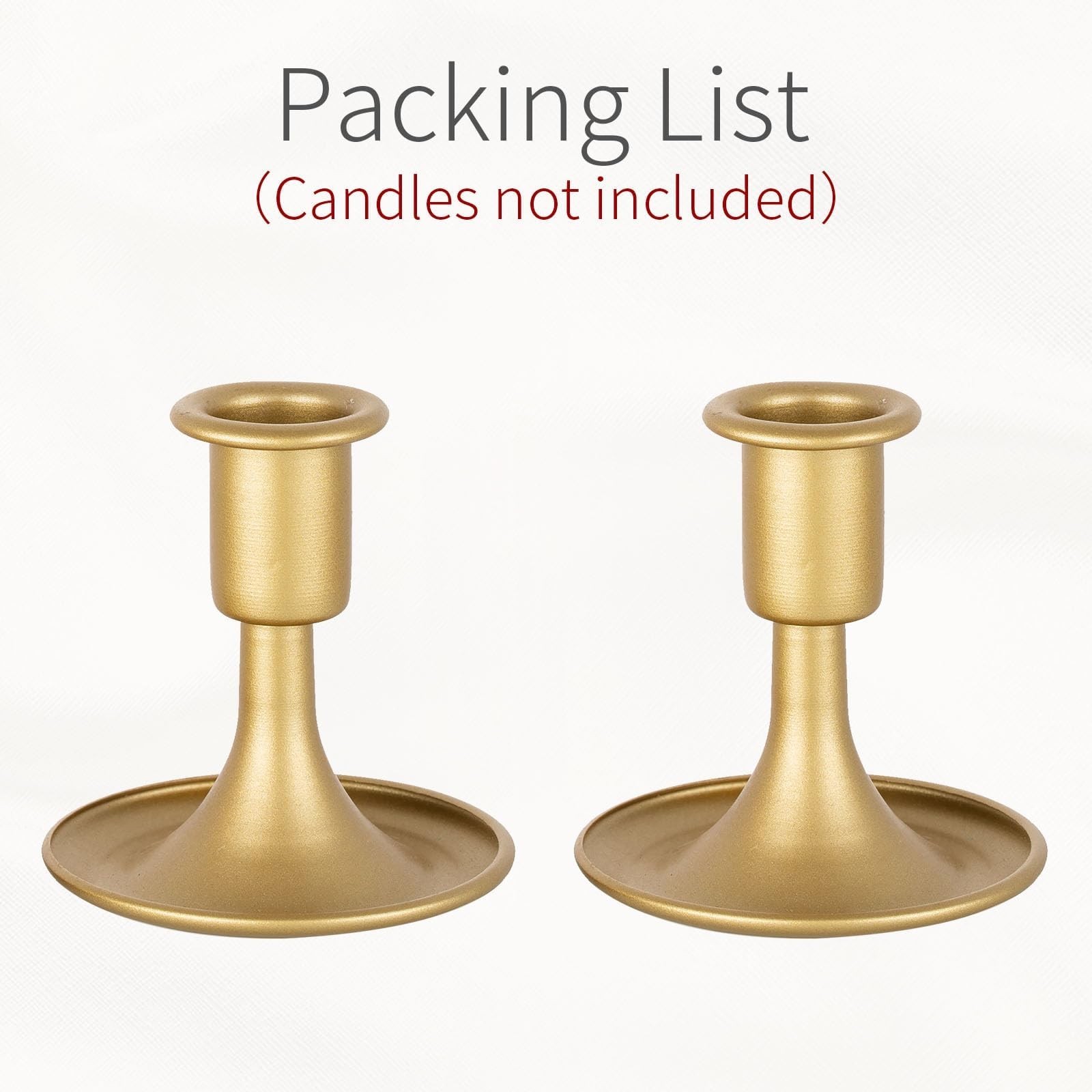 Gold Candlestick Holders Vintage: Taper Candle Holder Set of 2 | for 0.87″ Ta…