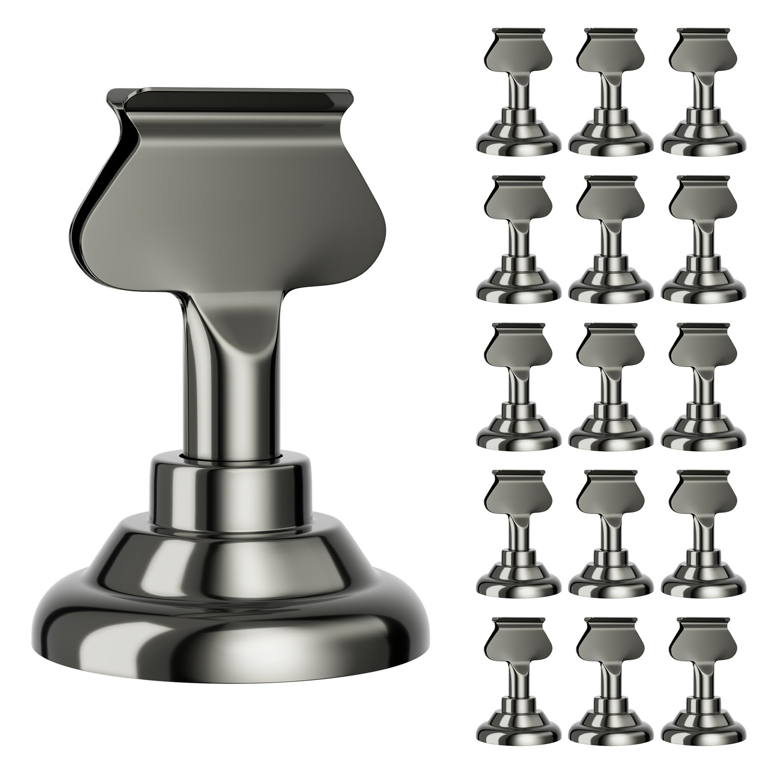 16 Pack Black Steel Place Card Holders 1.7 Inch Table Number Stands