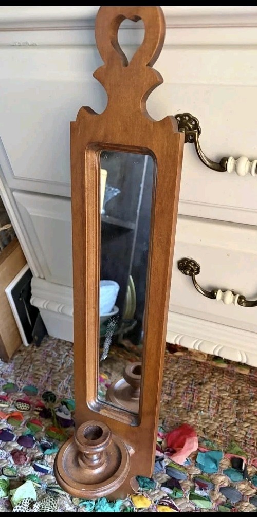Vintage Tell City Chair Co. Mirror/Candle Wall Sconce With Heart Cutout