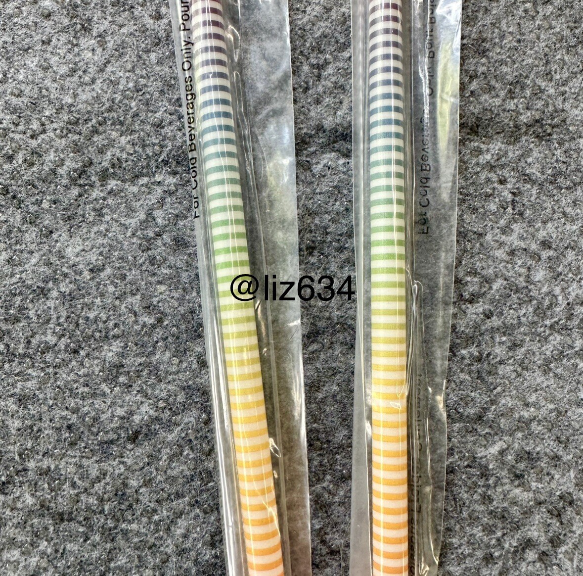 2 Starbucks Rainbow Striped Plastic Reusable Cold Cup Straw Summer 2019 Pride ⭐️
