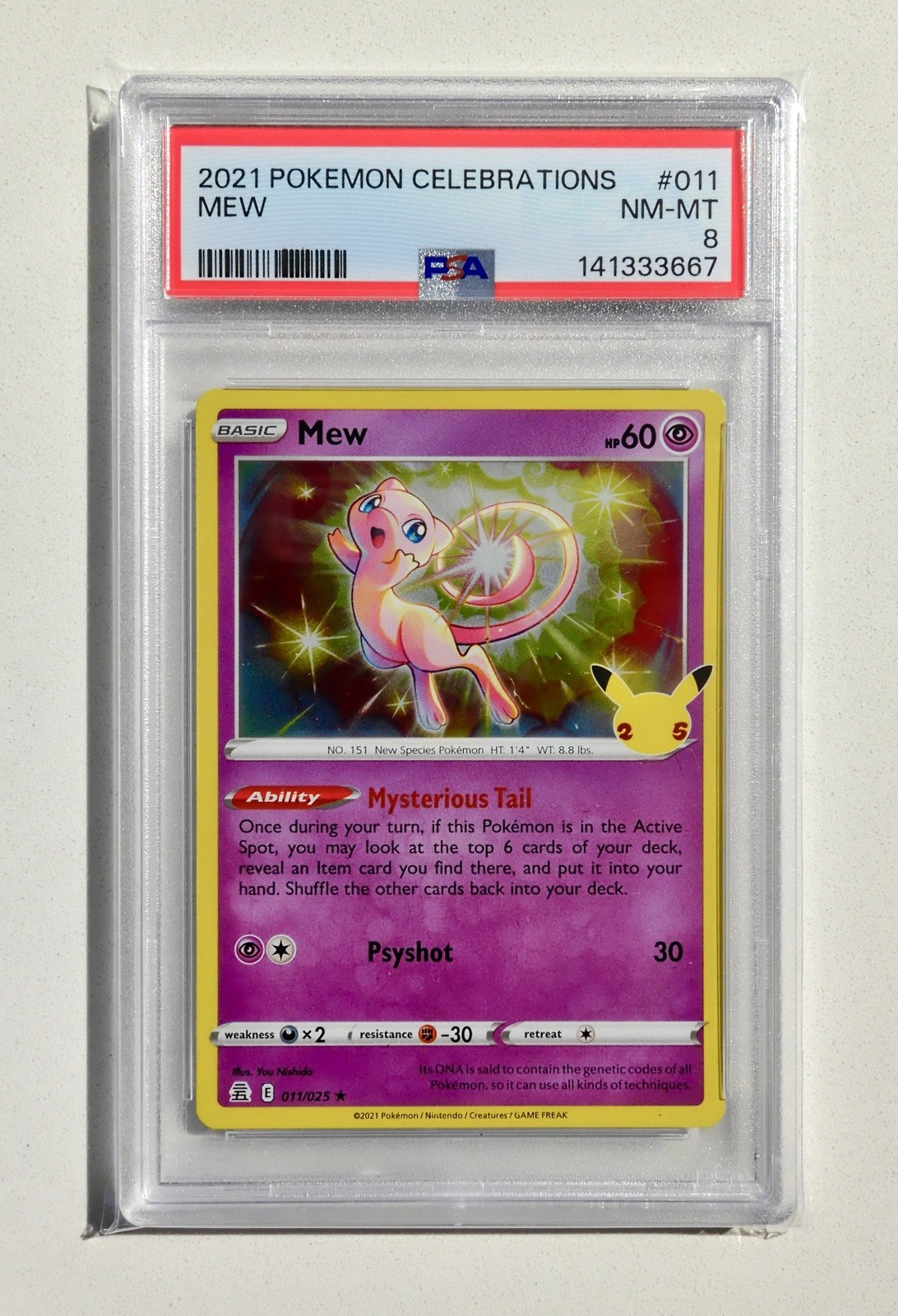 2021 POKEMON CELEBRATIONS #011 MEW PSA 8 Card Holo