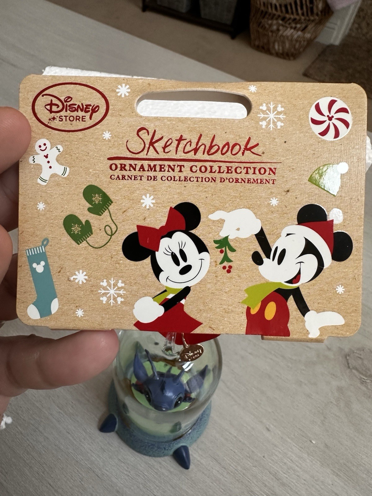 2016 Disney Store Stitch Experiment 626 Glass Dome Sketchbook Ornament