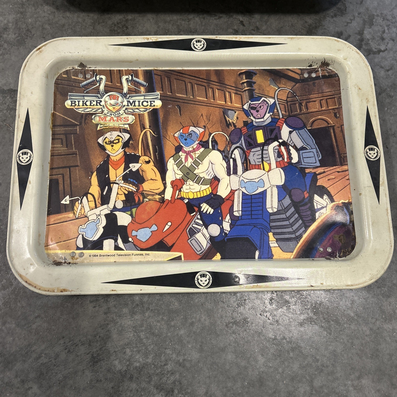 Vrg 1994 Biker Mice From Mars TV Show Dinner Metal Folding Tray Brentwood TV