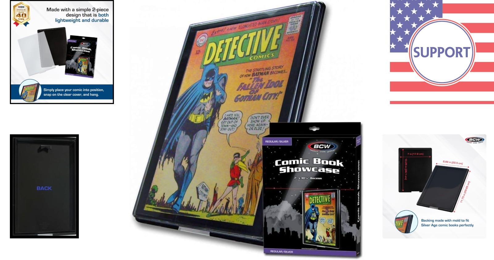 Durable Wall-Mount Comic Book Frame – 8.875 x 11.75 Inches, Easy Access Design