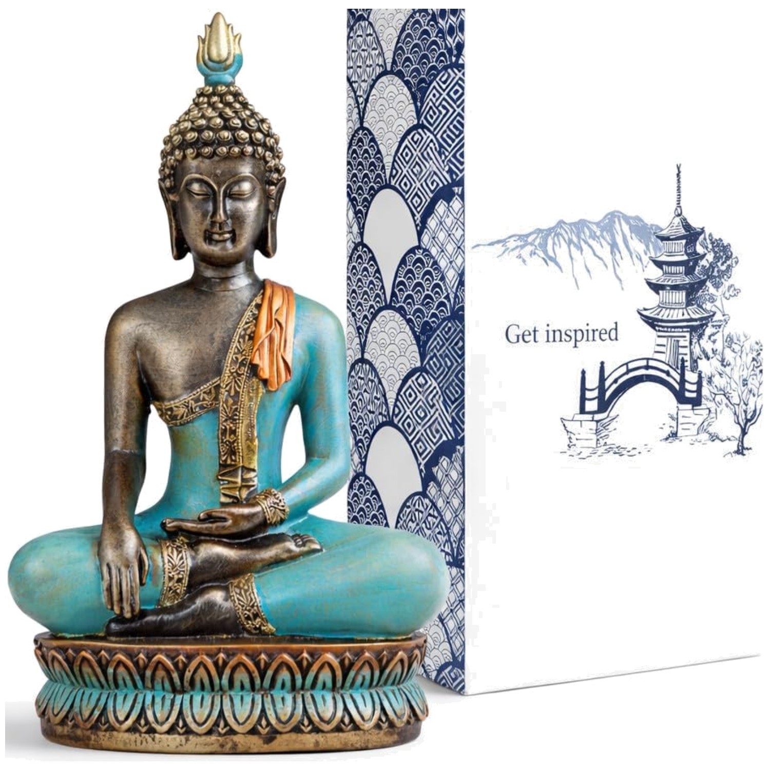 Large Buddha Statue – Hand Painted Enlightenment Sculpture