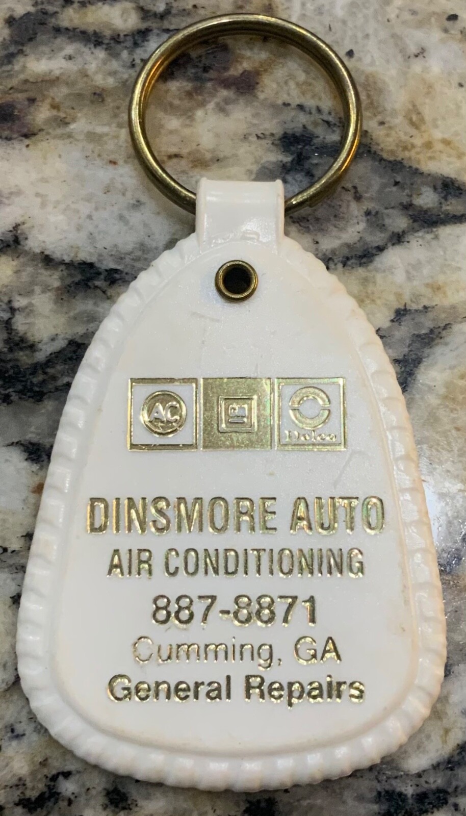 General Motors AC Delco GM Advertising Keychain Dinsmore Auto Cumming Georgia