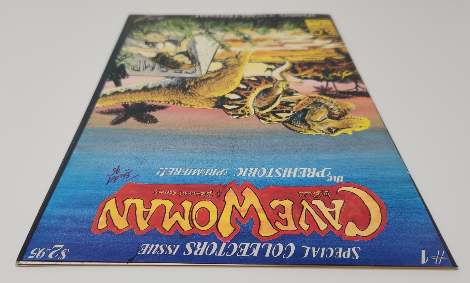 CAVEWOMAN # 1 SCARCE DOUBLE COVER 1st PRINTING 1993 Signed by BUDD ROOT Basement