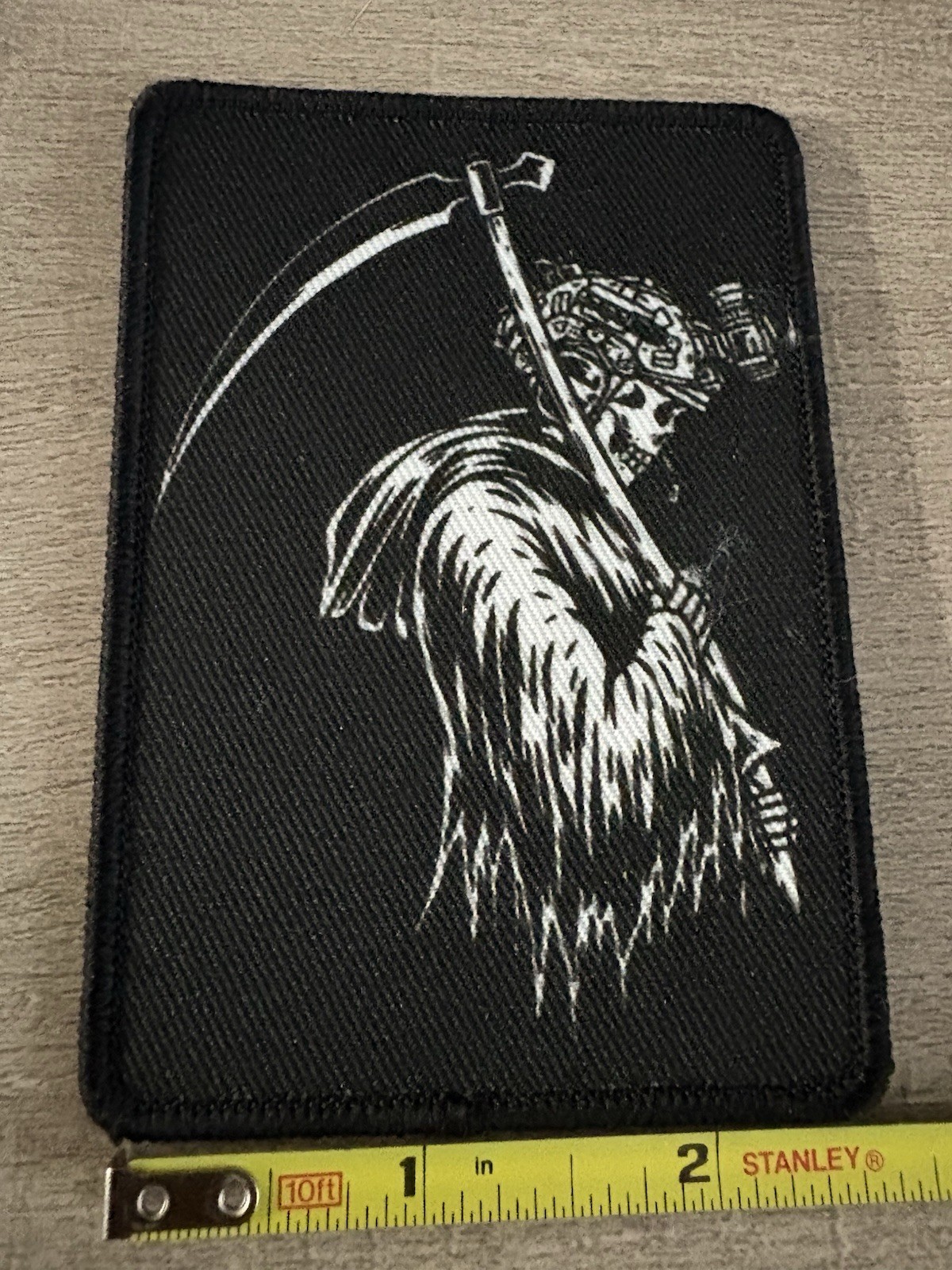 Skelton Reaper Military Operator Patch Hook Loop Skull Print Death Fighter