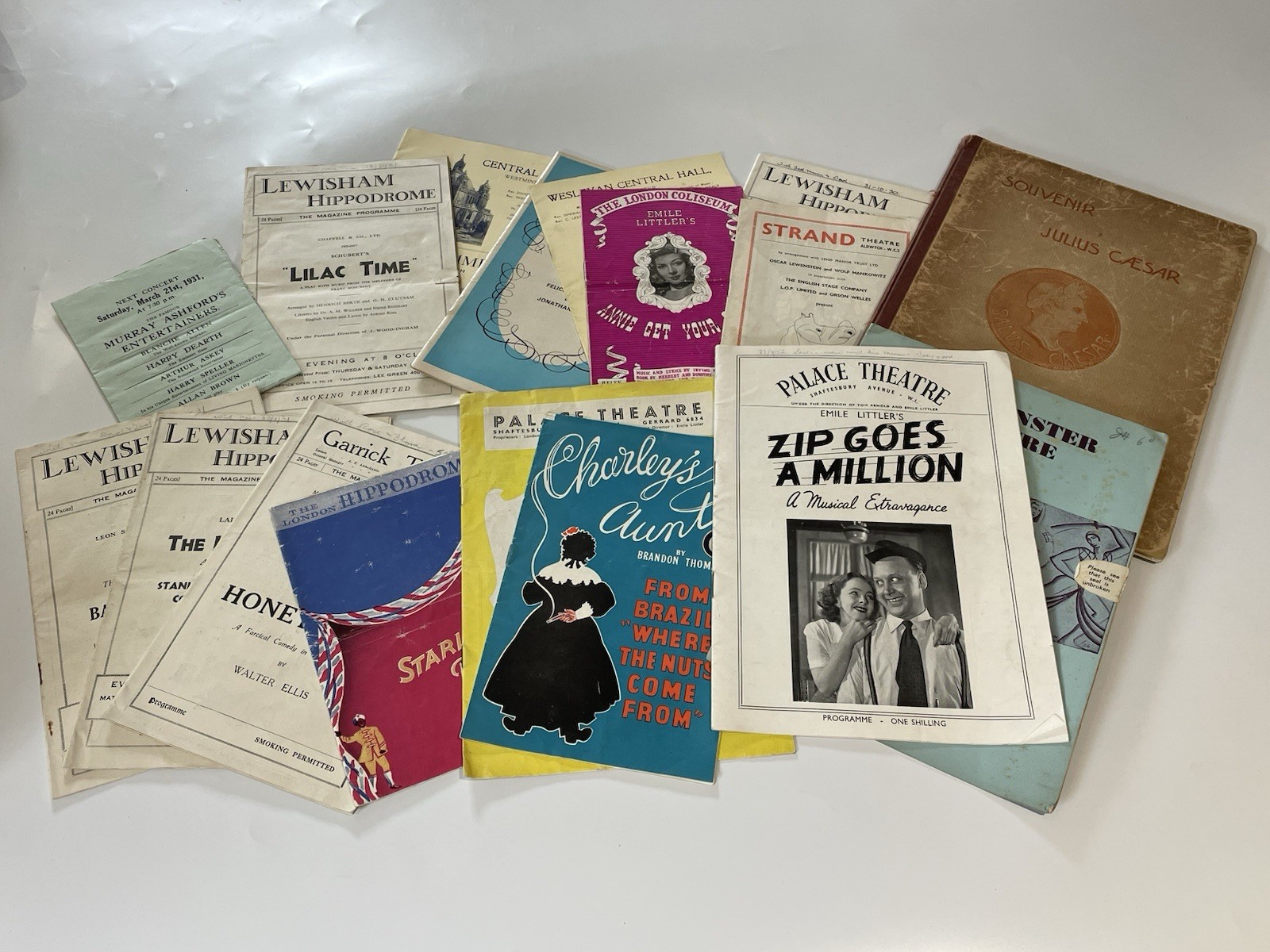 Job Lot Vintage Theatre Programmes Mostly 1930’s Inc. Julius Caesar 1898