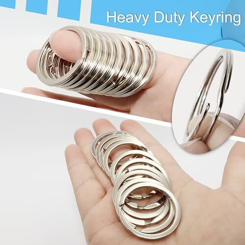 Key Ring – 316L Stainless Steel Flat Keyrings – 10Pcs 1.25″ (32mm) Round Split