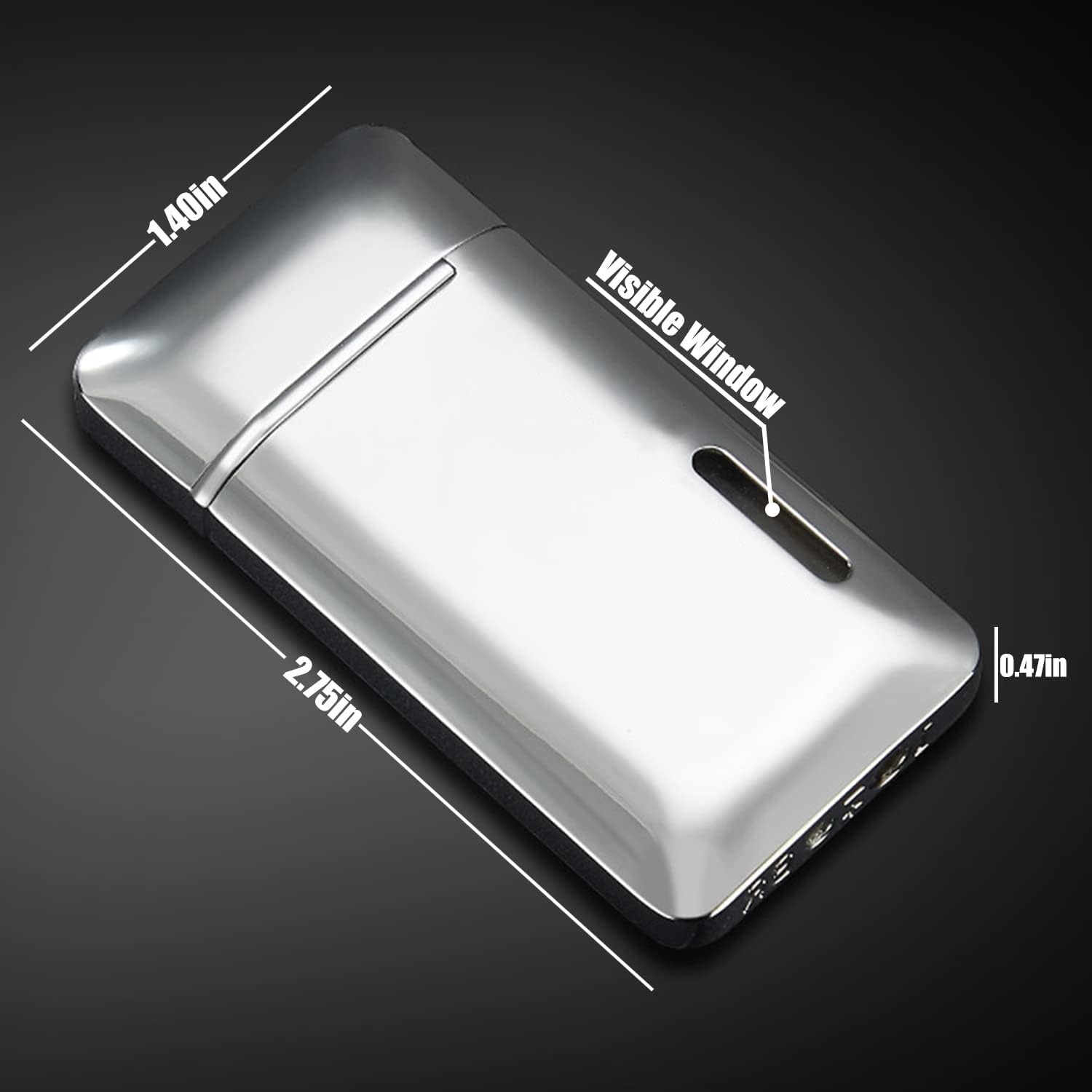 2 Pack Mini Torch Lighter Butane Refillable, Double Flame Silver